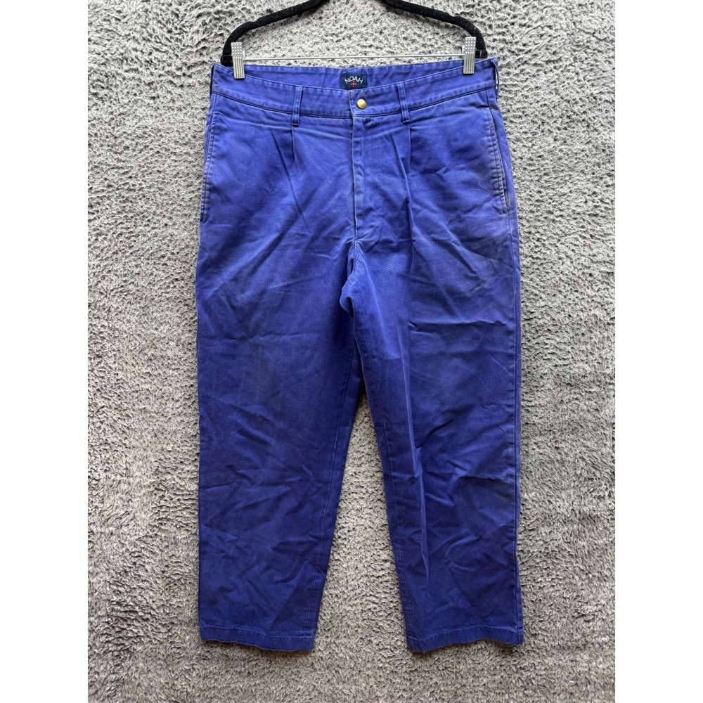 Vintage Noah Pleated French Workwear Chore Pants Dark Blue Mens Size 34